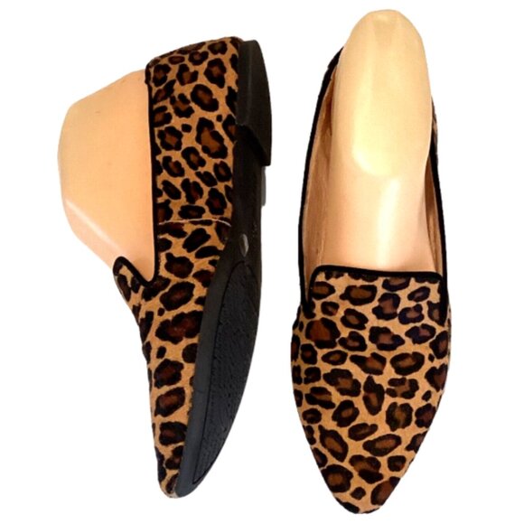Gianni Bini Dyed Calf Hair Leopard Animal Print Pointed Toe Loafers 7.5M #316G - Picture 3 of 9